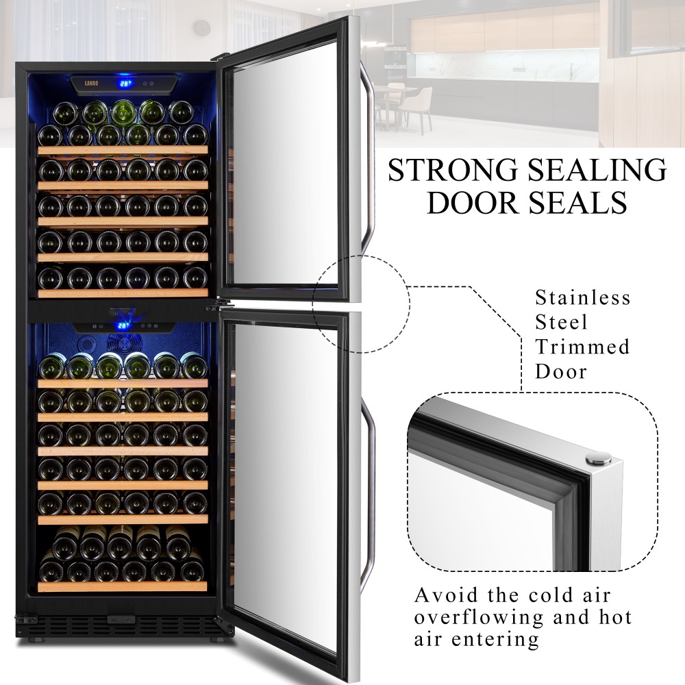 LANBO Red Wine Cooler, 133 Bottle Builtin or Freestanding Compressor